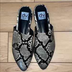 Dolce Vita Black and Gray Snake Print Women's Mules